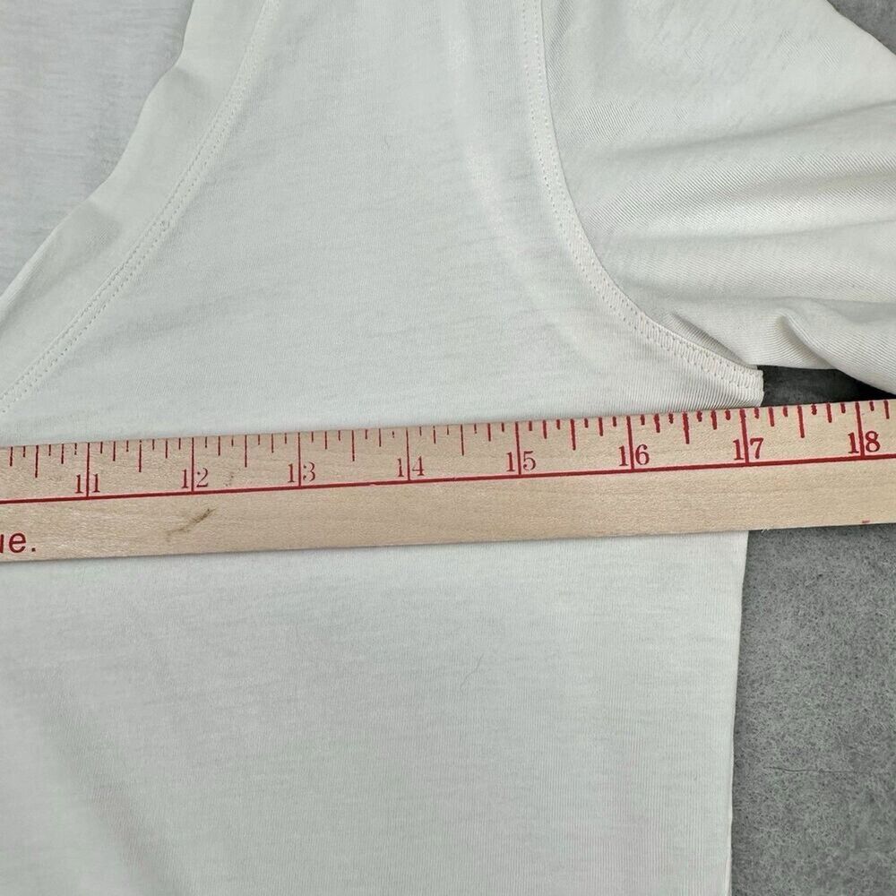Lululemon Love Tee Shirt V-Neck Size 4 Soft Stretch Ivory Bone Curved Hem Pima - Picture 6 of 8